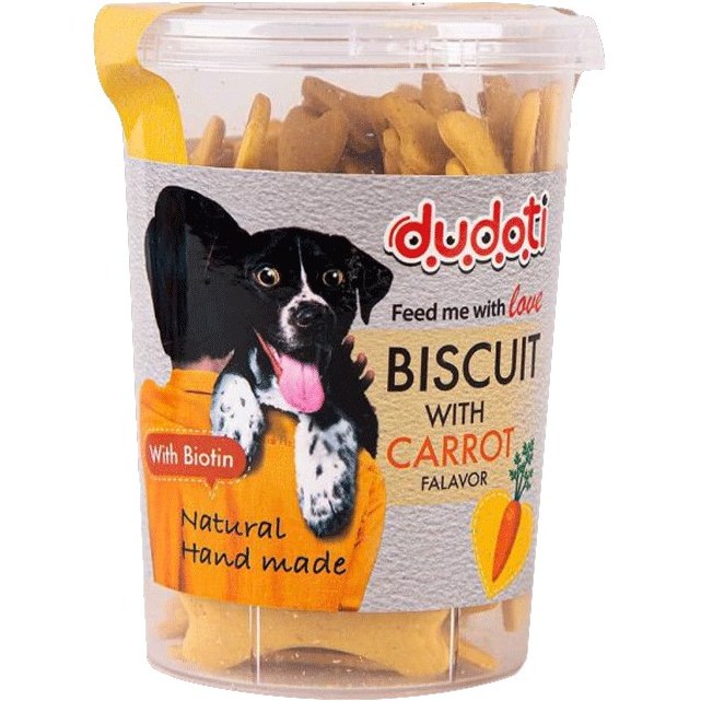 تشویقی بیسکوییت سگ دودوتی با طعم هویج 150 گرم